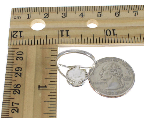 Silver And Multicolor Southwestern Native American Pueblo Design Ring Size 6-1/4 YX78120